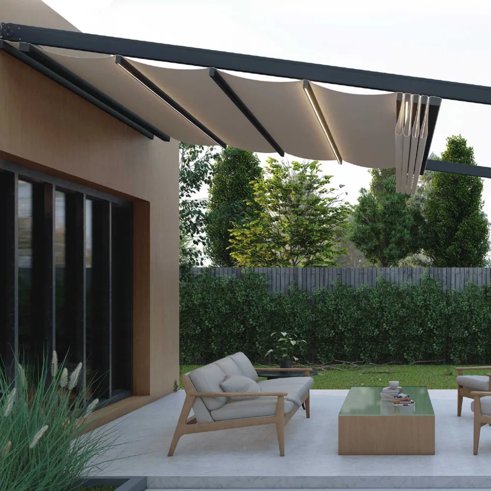 Onviz электр жетегі бар сыртқы пергола