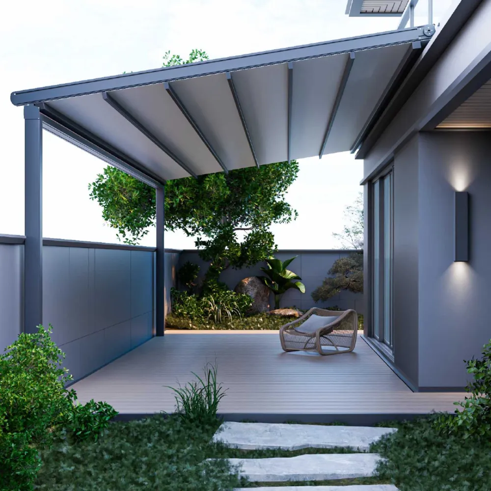 Onviz электр жетегі бар сыртқы пергола