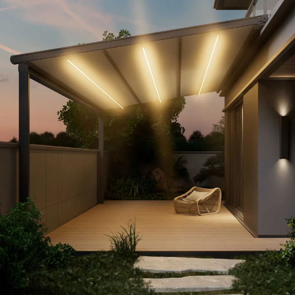 Onviz электр жетегі бар сыртқы пергола